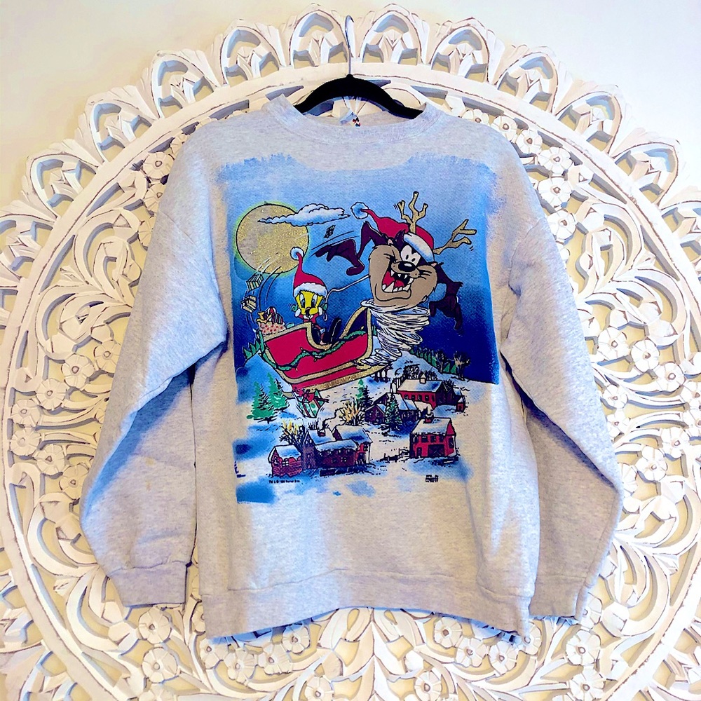 VINATAGE 1994 LOONEY TUNES CHRISTMAS SWEATSHIRT